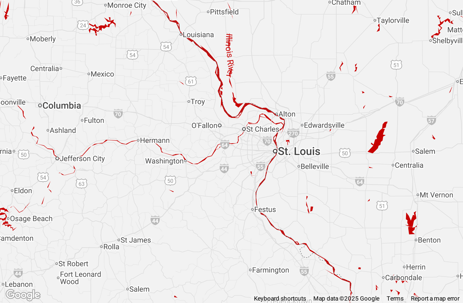 Frontline Inspections service area map